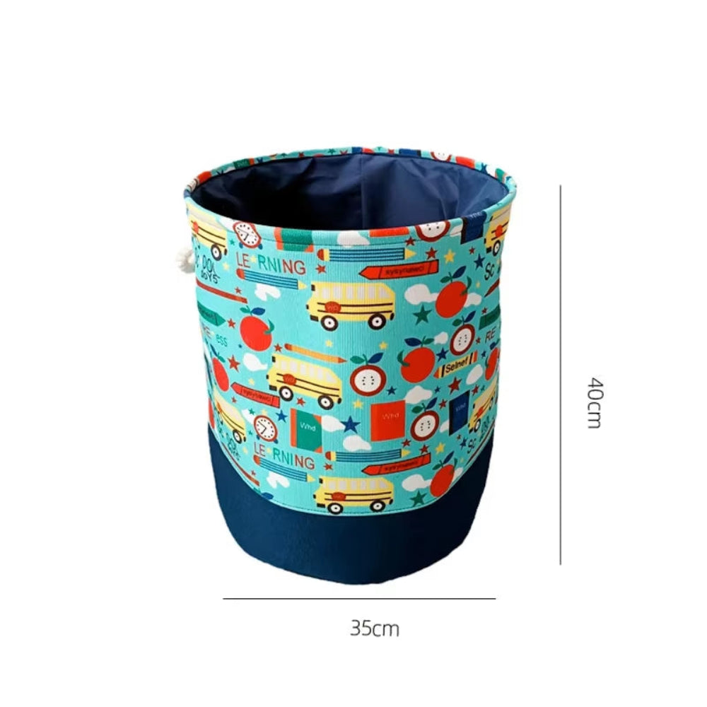 Collapsible Pink Bow Baby Girl Laundry Bakset with Handles Canvas Storage Basket for Toy Clothes Bedroom Nursery Laundry Hamper
