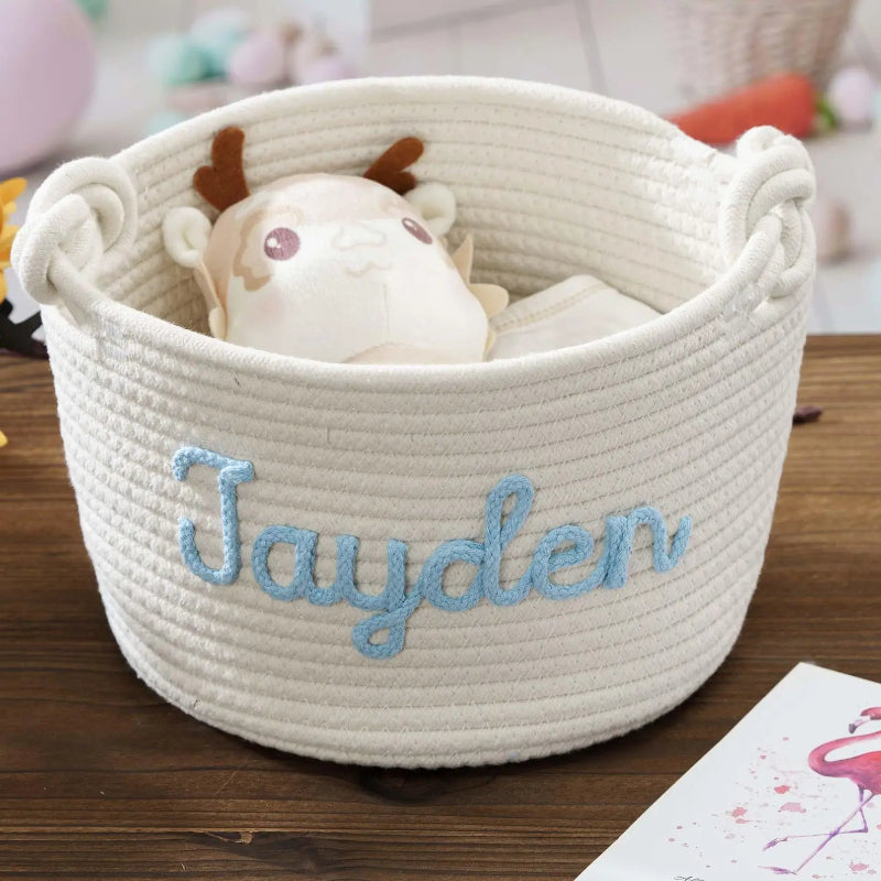 Custom Toy Basket, Handmade Baby Shower Gifts, Kids Gifts, Nursery Decor, Gifts for Baby, Custom Name Basket, Dog/Cat Toy Basket