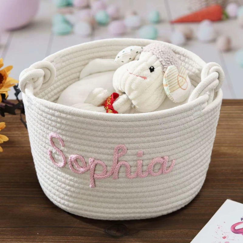 Custom Toy Basket, Handmade Baby Shower Gifts, Kids Gifts, Nursery Decor, Gifts for Baby, Custom Name Basket, Dog/Cat Toy Basket