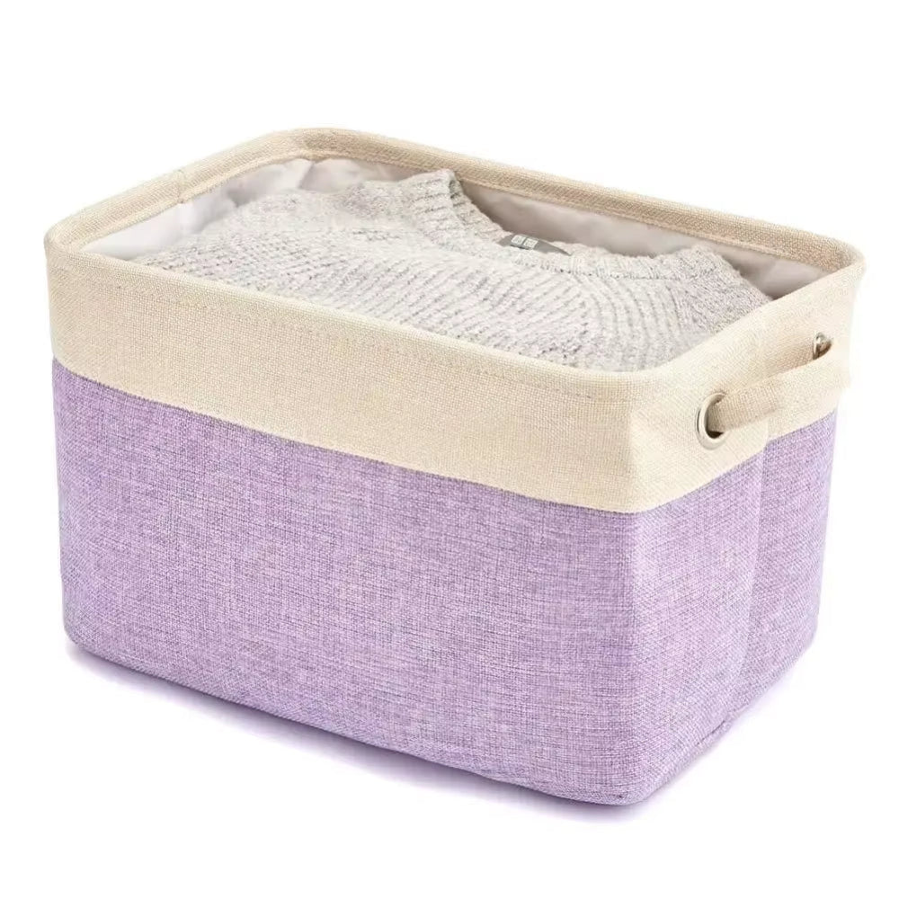 Toy Storage Basket, Clothing Organizer, Desktop Sundries Storage, Snacks Storage, Cosmetic Storage Basket Box, Cotton Linen
