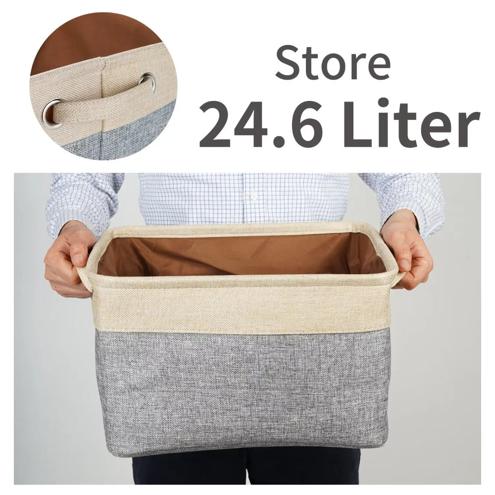 Toy Storage Basket, Clothing Organizer, Desktop Sundries Storage, Snacks Storage, Cosmetic Storage Basket Box, Cotton Linen