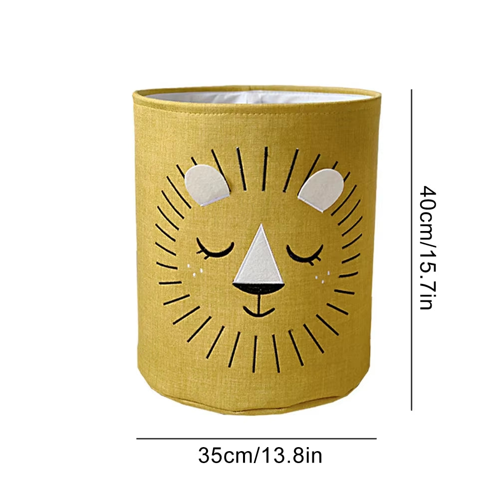 Collapsible Pink Bow Baby Girl Laundry Bakset with Handles Canvas Storage Basket for Toy Clothes Bedroom Nursery Laundry Hamper