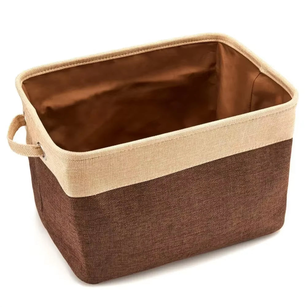 Toy Storage Basket, Clothing Organizer, Desktop Sundries Storage, Snacks Storage, Cosmetic Storage Basket Box, Cotton Linen